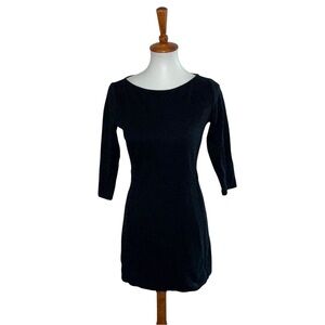 Rag & Bone Sheath Mini Dress Bateau Neck 3/4 Sleeve Black Size 6
